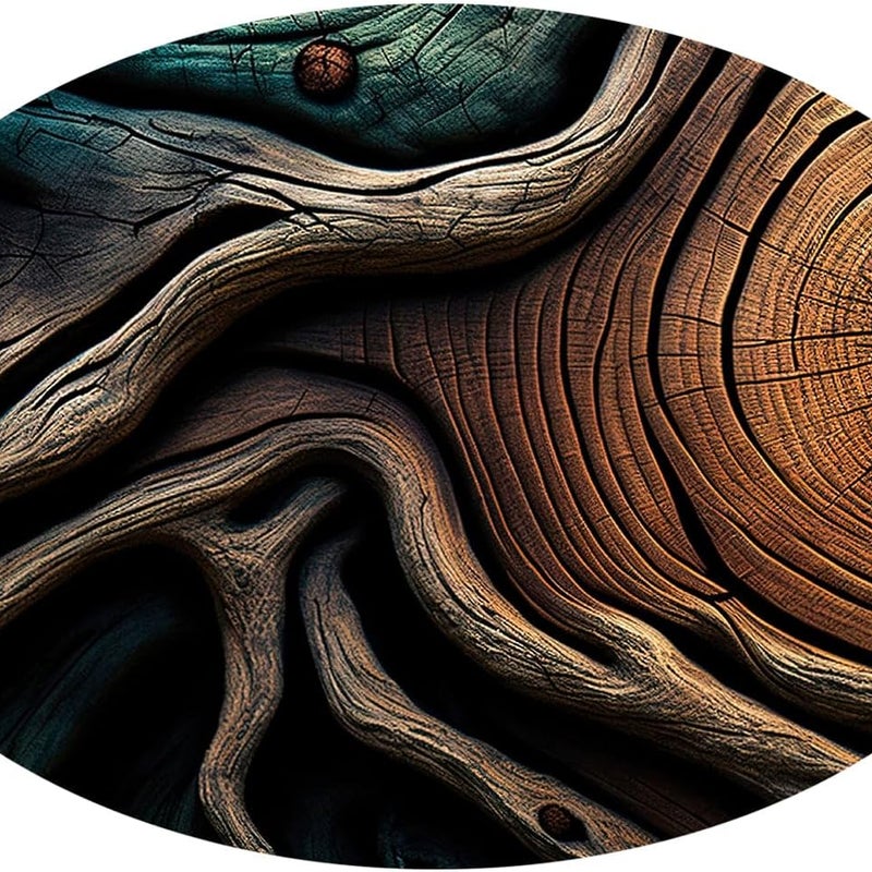 Dywan Salon Owalny PVC Antypoślizgowa Odporny Na Plamy Druk cyfrowy 3D Rysunek E