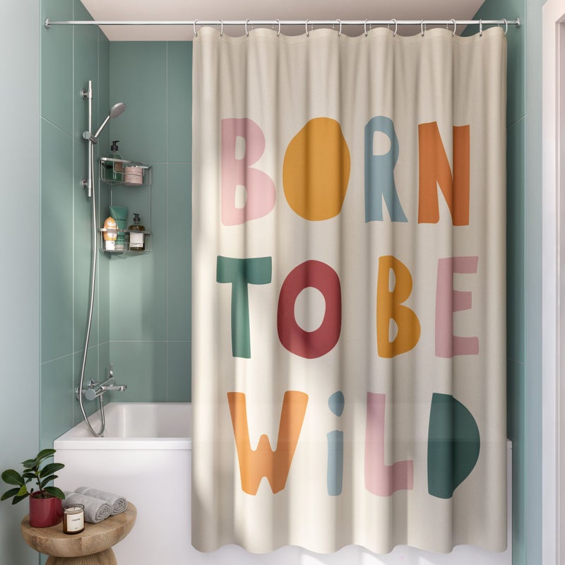 Zasłona prysznicowa Wild wielokolorowa 180x200 cm