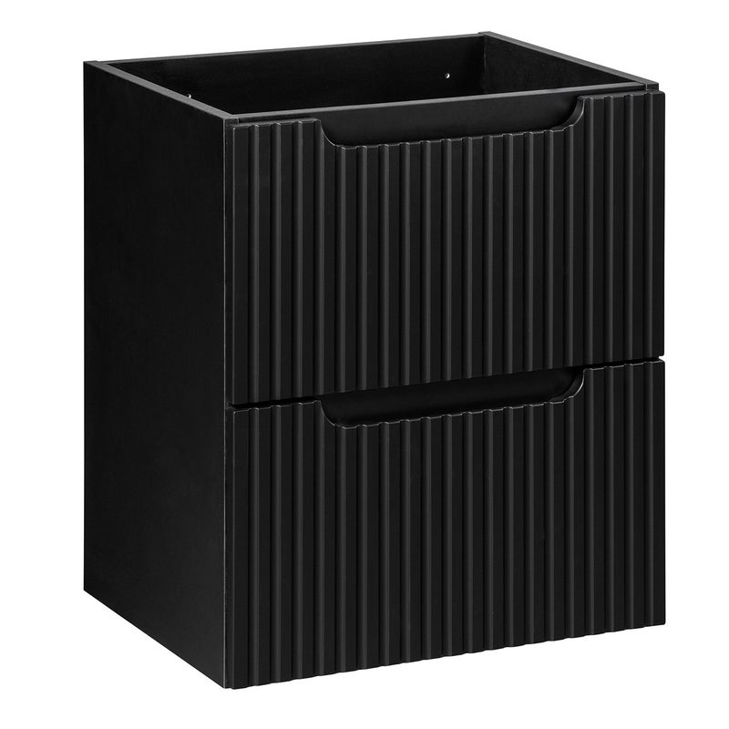 Szafka łazienkowa NOVA BLACK 50 cm czarna ryflowane fronty 2 szuflady