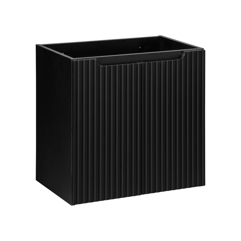 Szafka łazienkowa NOVA BLACK 60 cm czarna ryflowane fronty 2 drzwi