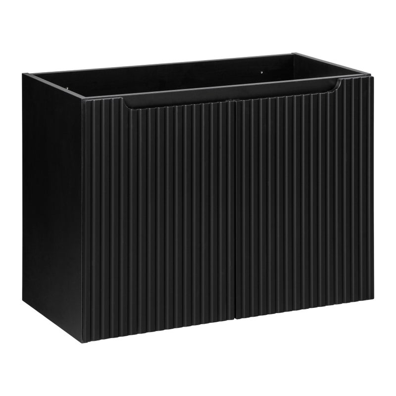 Szafka łazienkowa NOVA BLACK 80 cm czarna ryflowane fronty 2 drzwi