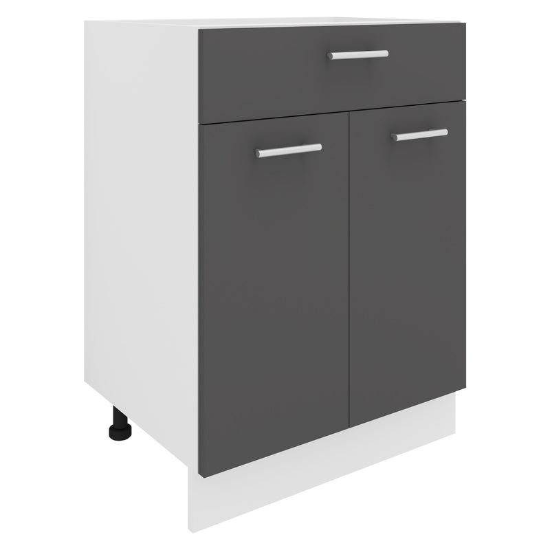 Szafka na meble kuchenne Esilo Biały / Antracyt W. 82 x S. 60 x G. 46 cm