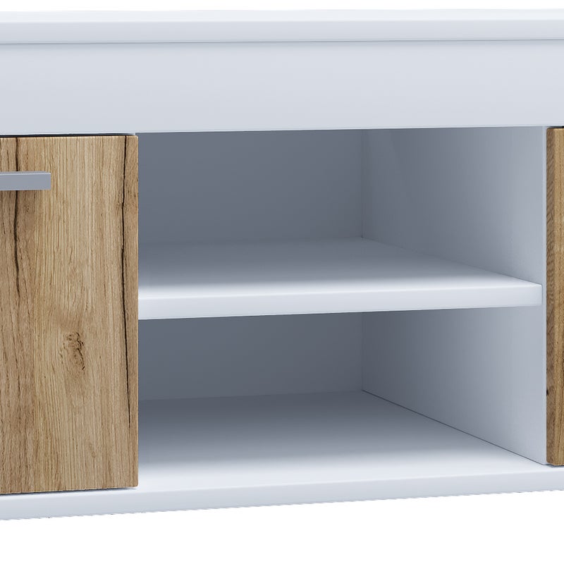 Meble TV Usilo Biały / Dąb miodowy W. 37 x S. 102 x G. 45 cm