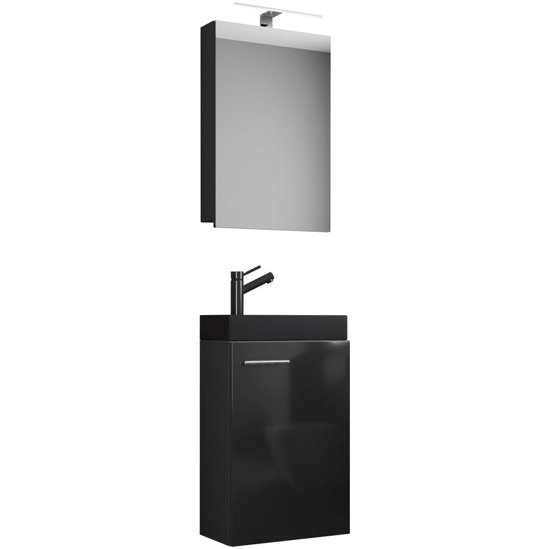 umywalka do mebli łazienkowych Slito Czarny W. 130 x S. 41 x G. 22 cm