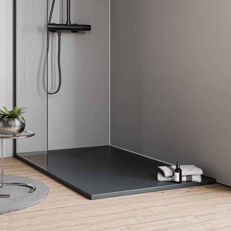 Bernstein Brodzik płaski VIREO odlew mineralny 160x90 antracytowy mat