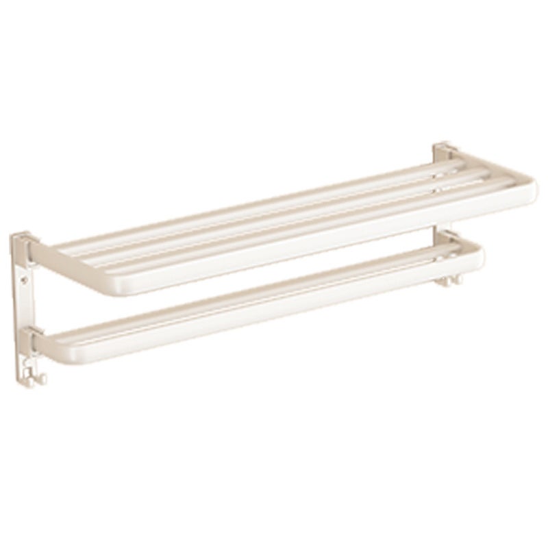 Składany wieszak na ręczniki do łazienki, uchwyt na ręczniki, 51,5×40,5×5,5 cm, bez wiercenia, składany, półka łazienkowa