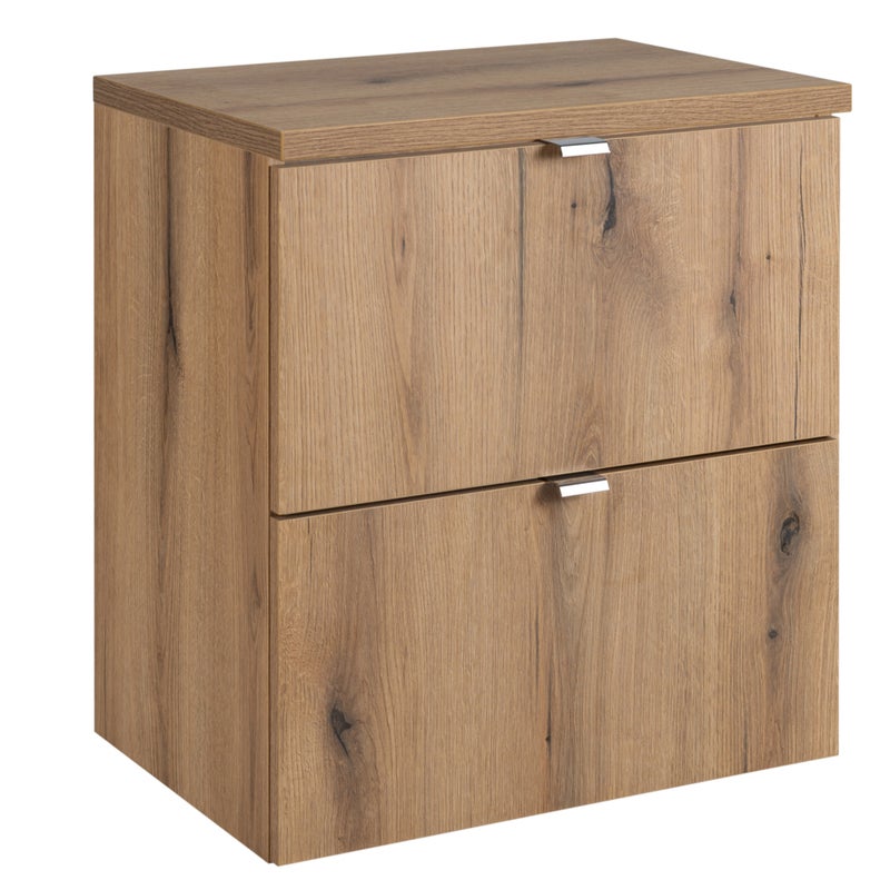 Szafka łazienkowa NOVA OAK 50 cm dąb z blatem 2 szuflady