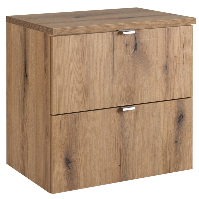Szafka łazienkowa NOVA OAK 60 cm dąb z blatem 2 szuflady