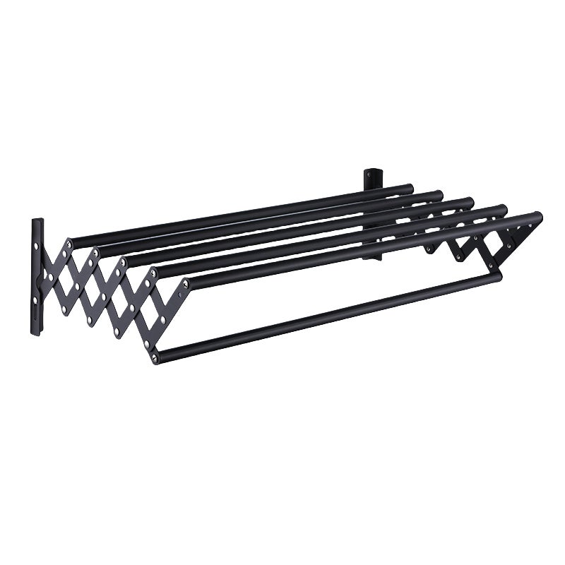 Składany wieszak na ręczniki, 43 cm, rozkładana półka ze stali nierdzewnej, ruchomy uchwyt na ręczniki, stal nierdzewna, z drążkiem