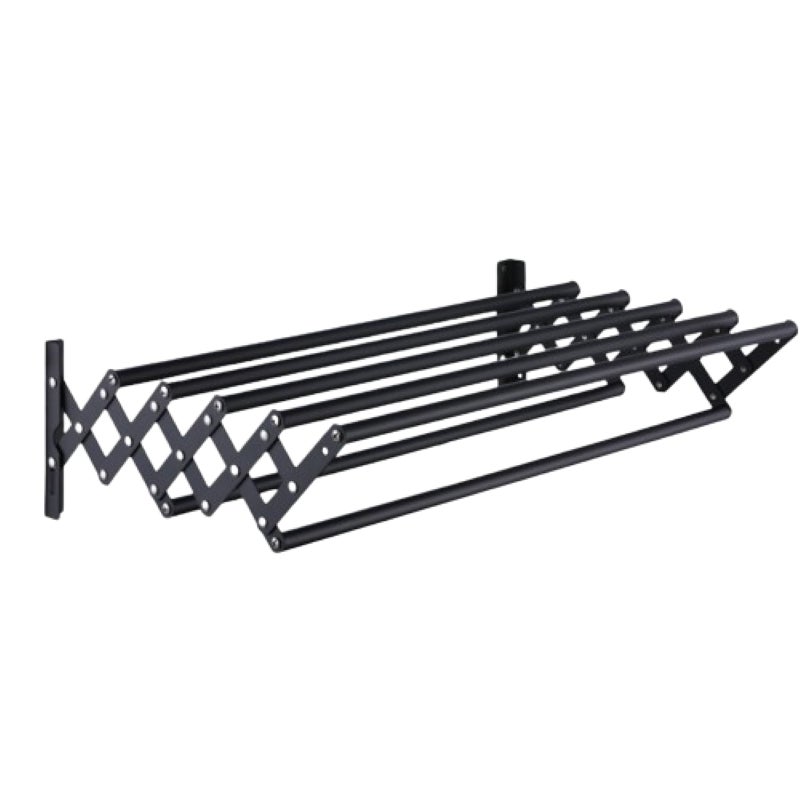 Składany wieszak na ręczniki, 80 cm, wysuwana półka ze stali nierdzewnej, mobilny wieszak na ręczniki, stal nierdzewna, z podwójnym drążkiem