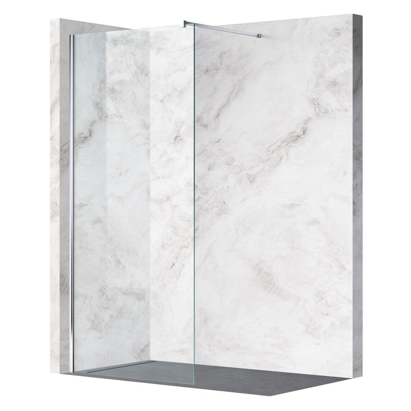 BALNEO Ścianka prysznicowa Walk-in Beira 50 x 200 cm transparentna szkło hartowane 8 mm chrom