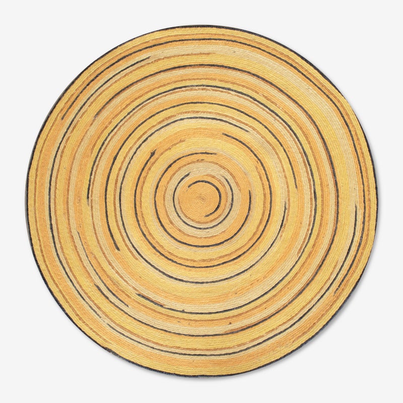 Okrągły dywan jutowy żółty i musztardowy Ø140 cm