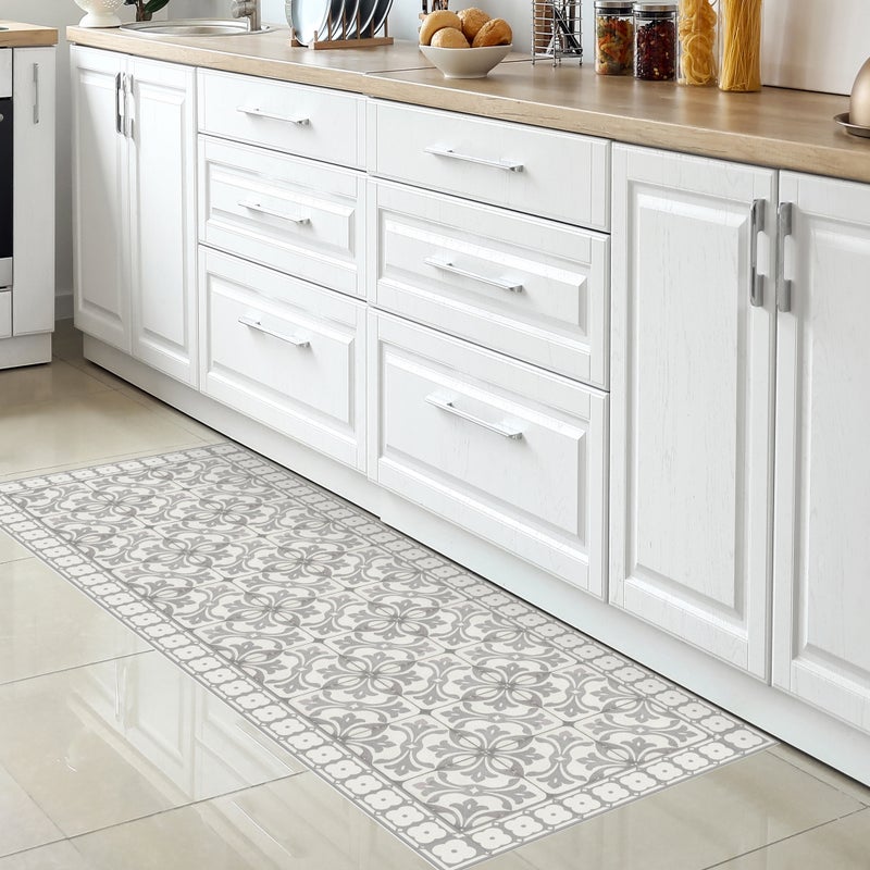 Dywan winylowy Ninette 66x100 cm - antypoślizgowy dywan z PVC, gładki nadruk, winylowy dywan do kuchni lub salonu, zmywalny