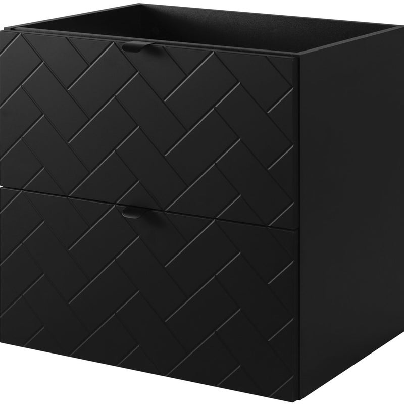 Szafka łazienkowa MADIS 60 cm czarna frezowane szuflady wisząca