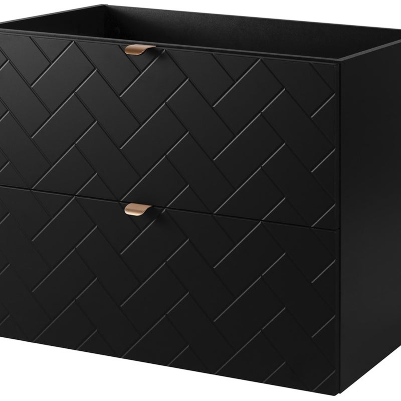 Szafka łazienkowa MADIS 60 cm czarna frezowane szuflady wisząca nowoczesna