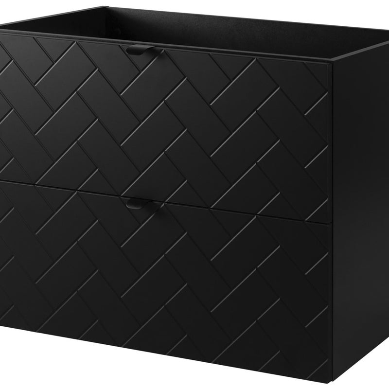 Szafka łazienkowa MADIS 80 cm czarna frezowane szuflady wisząca