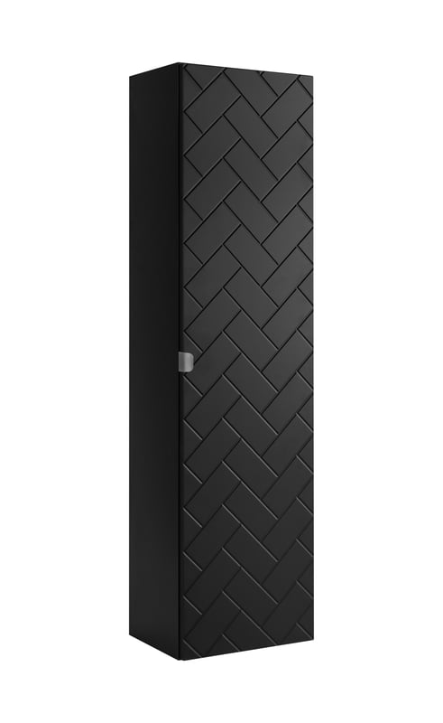 Słupek łazienkowy MADIS 136 cm czarny frezowany front wiszący