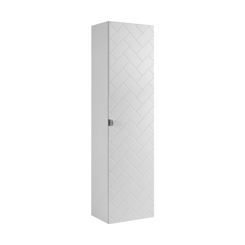 Słupek łazienkowy MADIS 136 cm biały frezowany front wiszący