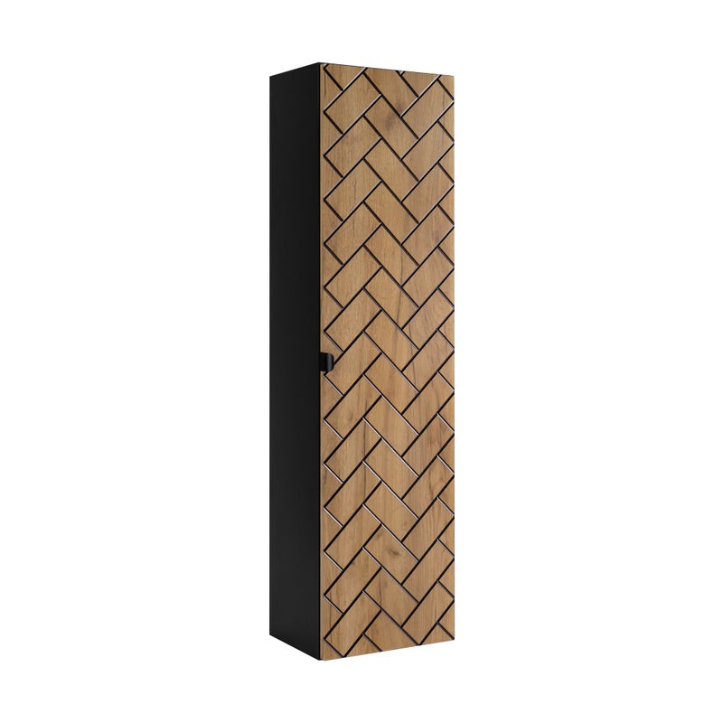 Słupek łazienkowy MADIS 136 cm dąb craft frezowany front półki