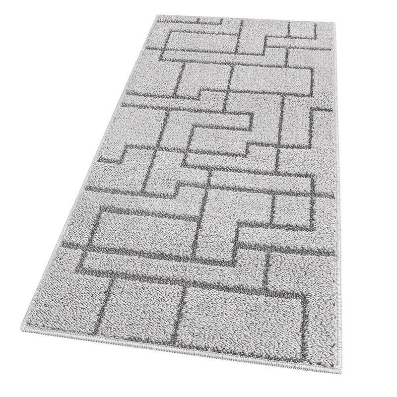 Dywan Kuchenny 50x80 cm Antypoślizgowa 100% Made in Italy Graniczy Zmywalny Geometryczny Jednolity Kolor Szary