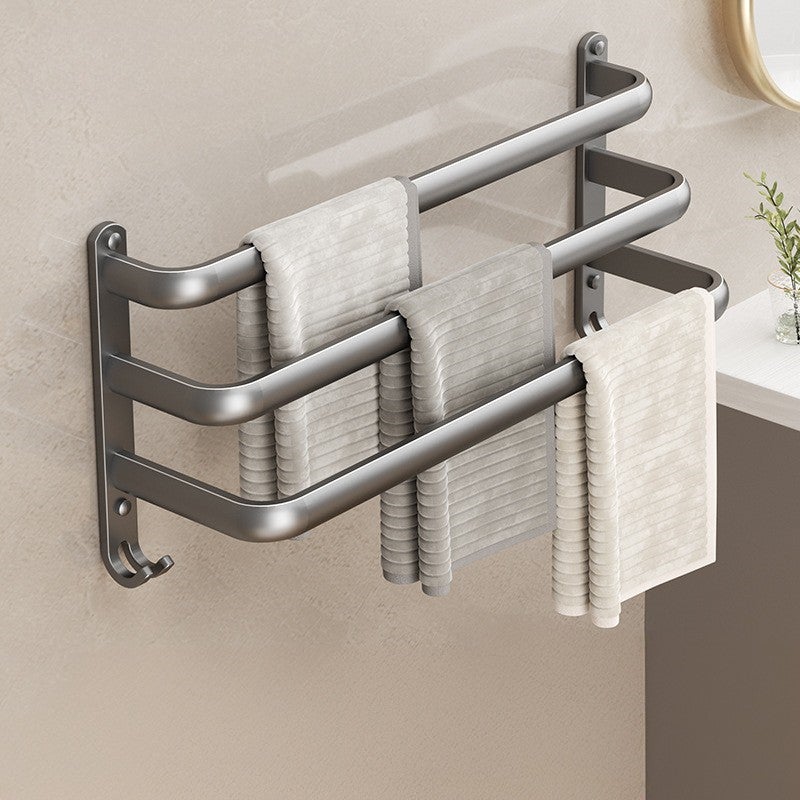 Wieszak ścienny na ręczniki bez wiercenia 3 drążki Ciemnoszary 60*16,5 cm