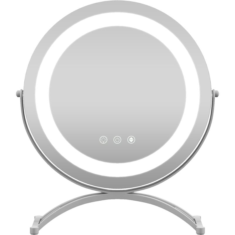 Lusterko kosmetyczne z oświetleniem, lustro do makijażu z włącznikiem dotykowym i funkcją pamięci, możliwość ściemniania, obracane o 360°,