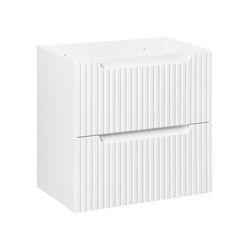 Szafka łazienkowa NOVA 60 cm biała wisząca ryflowane fronty 2 szuflady