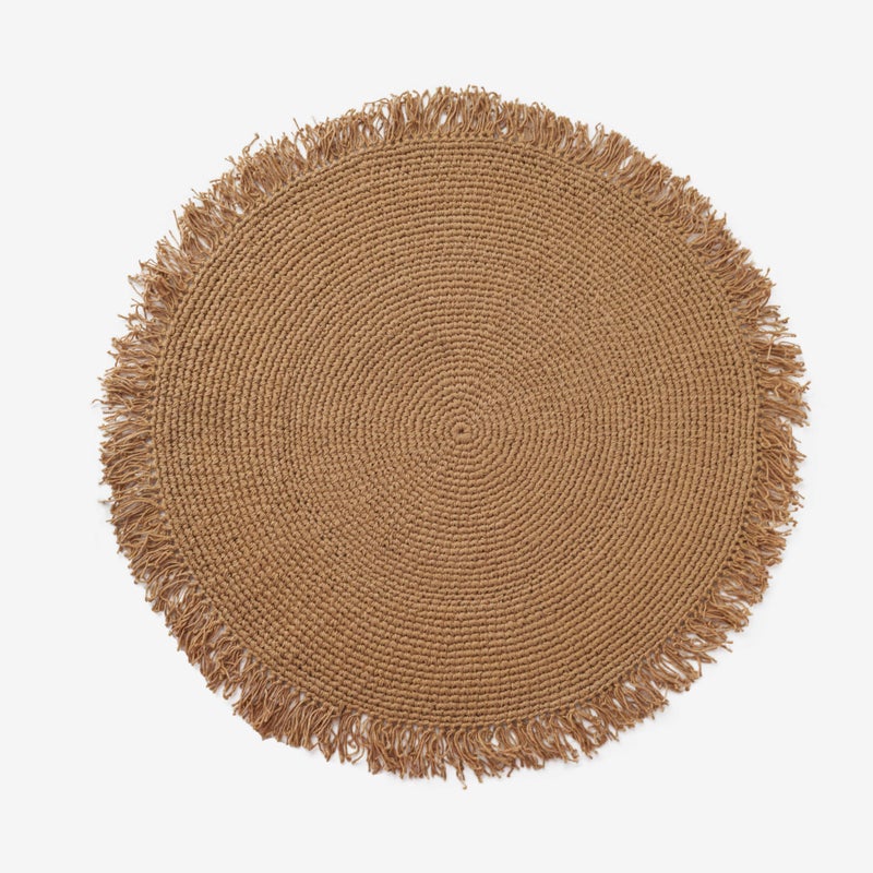 OKRĄGŁY DYWANIK Z JUTY CAMEL Ø116CM