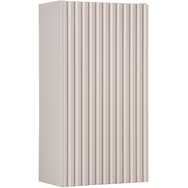 Szafka łazienkowa NOVA 30 cm kaszmir wisząca mały słupek ryflowany front 1 drzwi