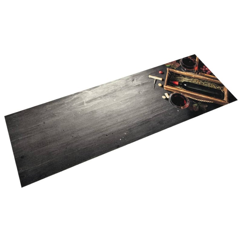 Dywanik kuchenny z motywem wina, 45x150 cm, aksamitny vidaXL
