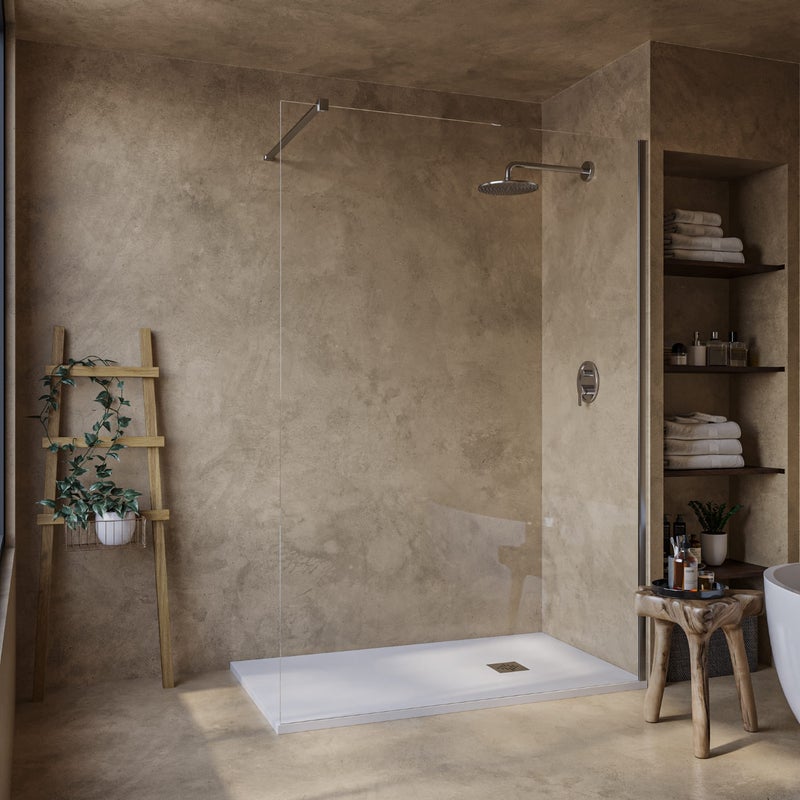 SOULHOME Brodzik prysznicowy– Żywica– Gel Coat– Gładka/Kamienna tekstura – Antypoślizgowy – Kolor biały – 110X70- Niski 3 cm– Standard