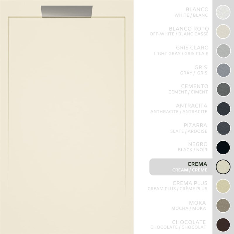 SOULHOME Brodzik prysznicowy– Żywica– Gel Coat– Gładka/Kamienna tekstura – Antypoślizgowy – kremowy– 100x80- Niski 3cm– Elegancki