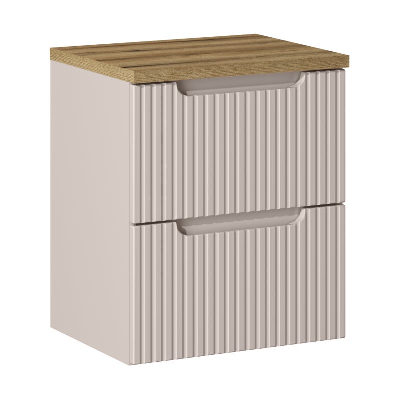 Kaszmirowa szafka pod umywalkę NOVA 50 cm z blatem Dąb Coast Evoke