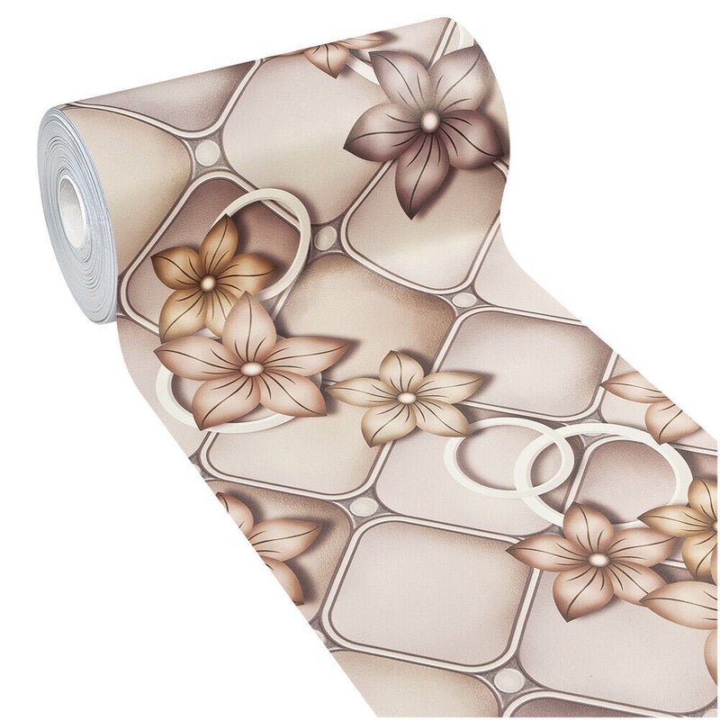 Dywan Kuchenny Pvc 51x340 cm Odporny Na Plamy Nowoczesny Biegacz Antypoślizgowe Zmywalny Elegancki Kwiatowy