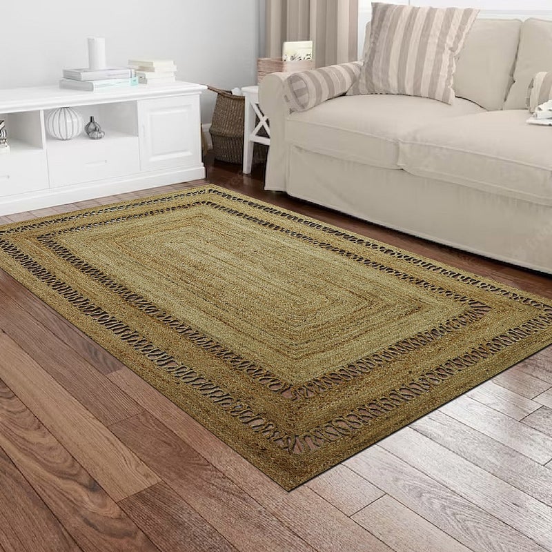 Dywan ażurowy tkany 100% juty - 200 x 290 cm - Naturalny - JARAVI