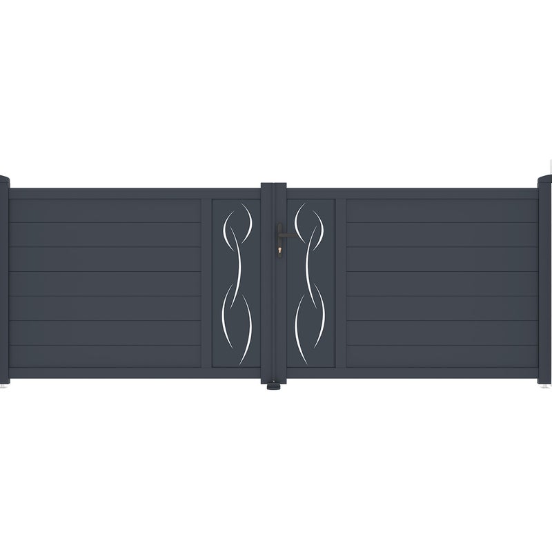 Brama skrzydłowa 3,5m LIFE H.120 aluminium szare