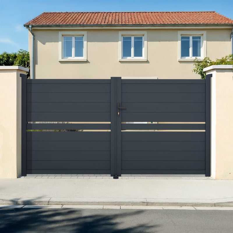Brama skrzydłowa 4m CIMONE H.140 aluminium szare