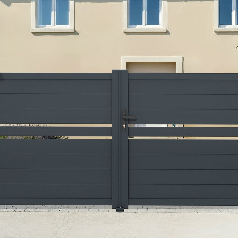 Brama skrzydłowa 3m CIMONE H.140 aluminium szare