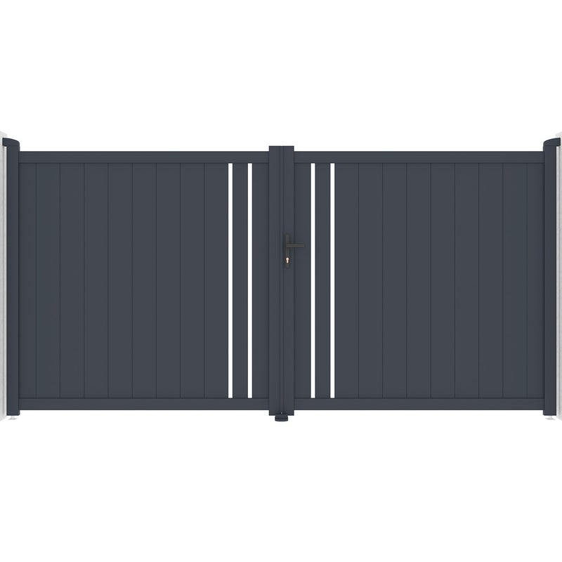 CASANOOV Brama skrzydłowa 3,5m GIONA H.180 aluminium szare