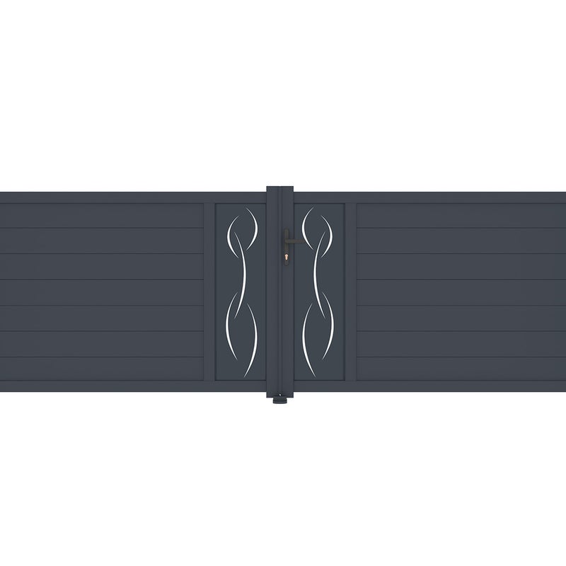 Brama skrzydłowa 4m LIFE H.120 aluminium szare