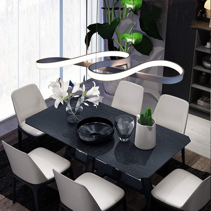 NETTLIFE Lampa wisząca LED Biała 47 W Średnica 75 cm Aluminium Ściemnialna Biała Salon Sypialnia Nowoczesna Lampa Regulowana Wysokość do
