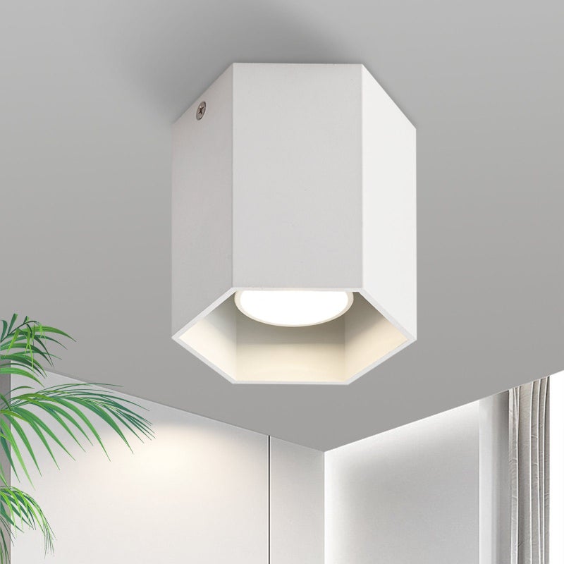 NETTLIFE Białe Reflektoroway sufitowe montowane na powierzchni: nowoczesne aluminiowe oświetlenie korytarzowe GU10 do jadalni bez żarówki