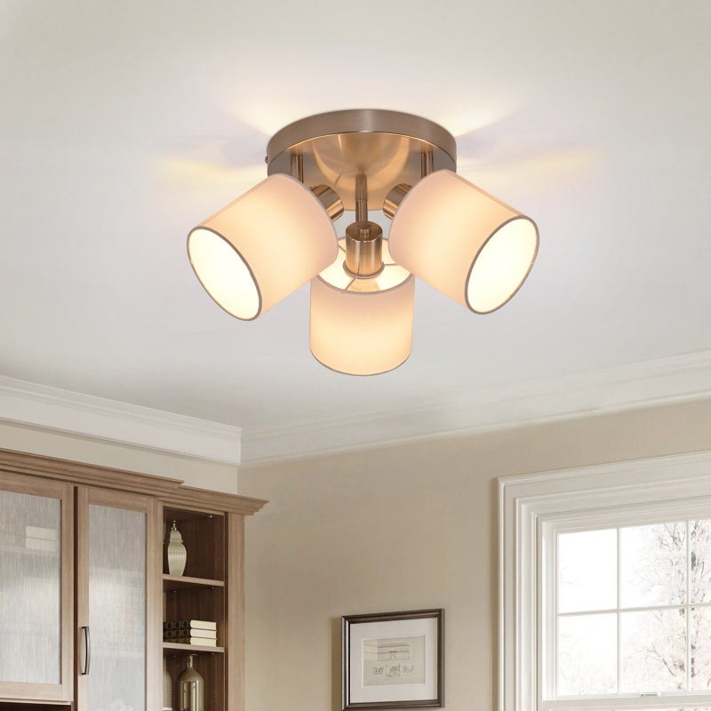 Nettlife Reflektorowa sufitowy 3-punktowy E14, regulowany 350°, srebrny, nowoczesny, Max. 25W, Lampa do korytarza