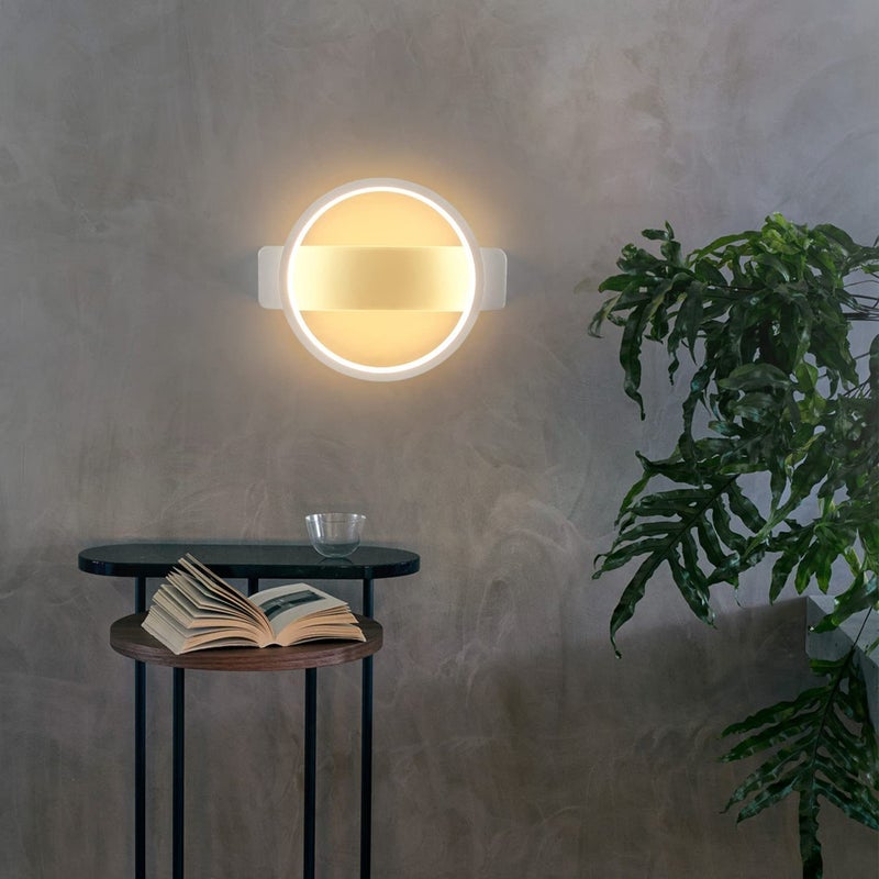 NETTLIFE Kinkiet wewnętrzny LED - biały Nowoczesny design Kinkiet 7W, ciepła biel 3000K