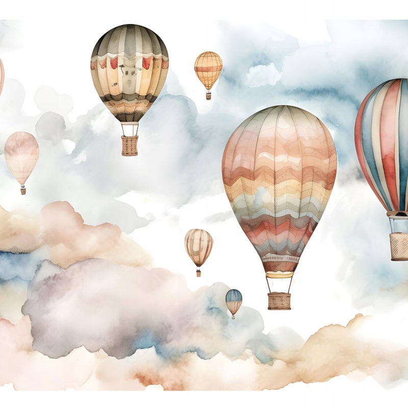 Fototapeta Dla Dzieci Chłopca Dziewczynki Chmury Balony 100x75 cm Tapeta Do Pokoju Dziecięcego Na Flizelinie