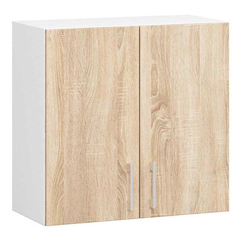 Szafka kuchenna wisząca: 2 drzwi, 2 półki, kolor biały dąb sonoma, szerokość: 60 cm, wysokość: 58 cm, głębokość: 30,5 cm.