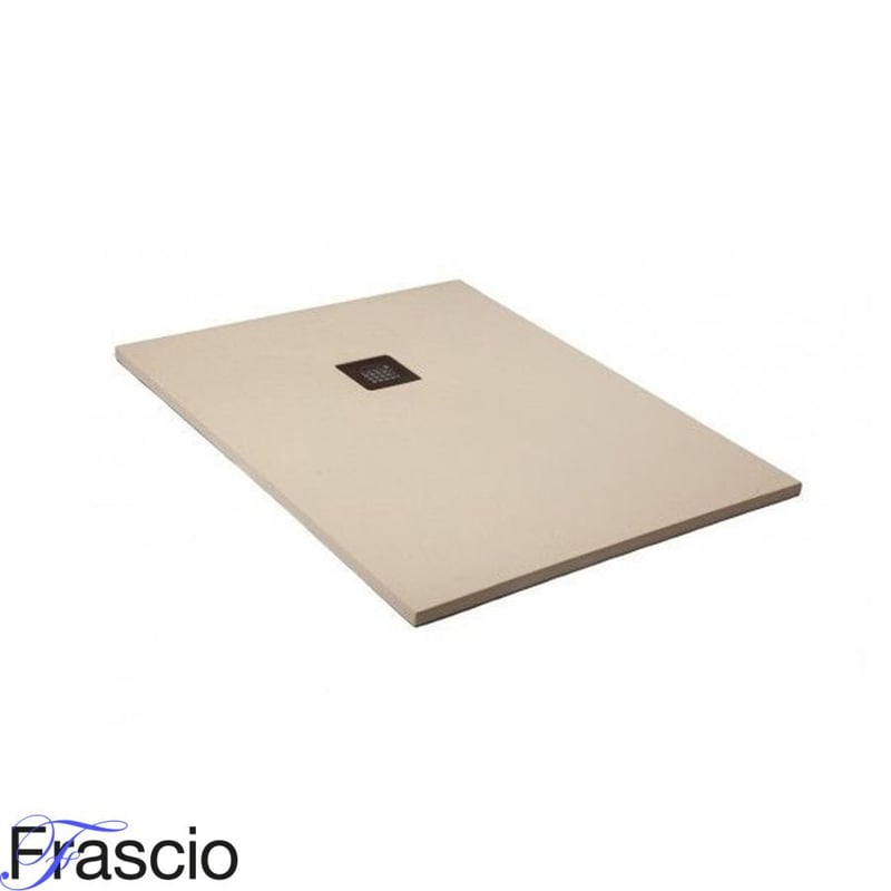 Brodzik Vulcano Line Slim 180x115 cm, perłowa biel RAL 1013, wykonany z żywicy syntetycznej i proszku marmurowego, z odpływem swobodnym - FRASCIO