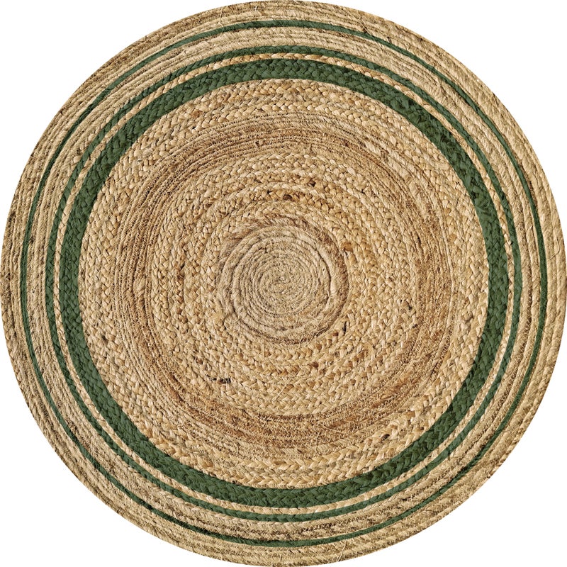 Dywan winylowy, Carthago okrągła zielona [średnica] 150 cm - PVC antypoślizgowa, gładka z nadrukiem, winylowa do kuchni lub salonu, zmywalna