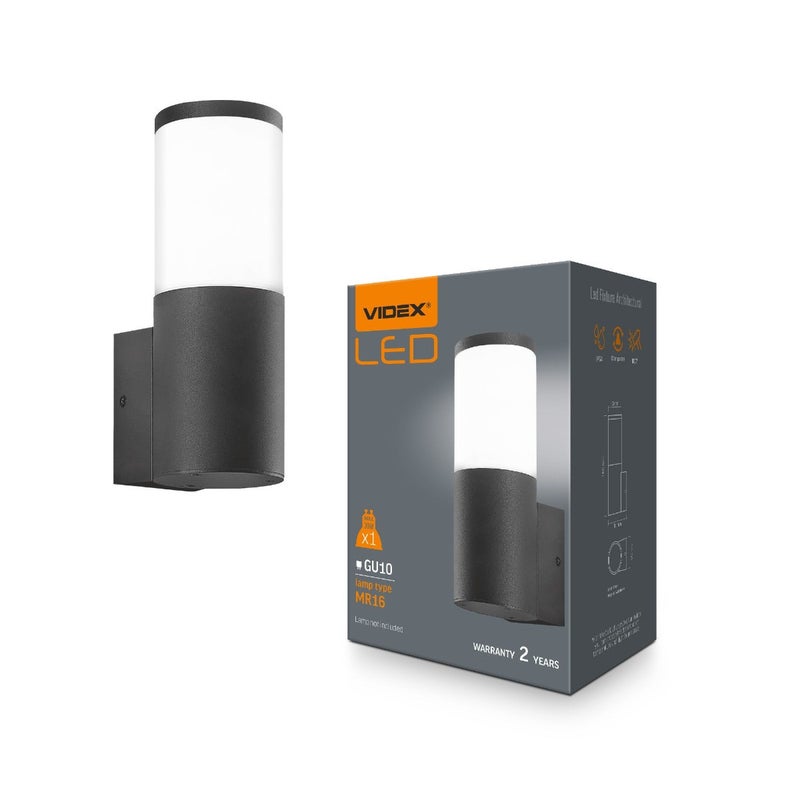 Kinkiet zewnętrzny AR090 czarno-biały 1xGU10x30W wym: 16x6x8 cm IP54 Videx