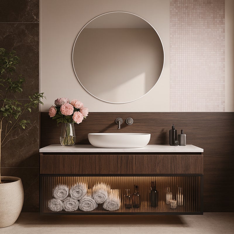 ROUND LINE okrągłe lustro w białej ramie 80 cm